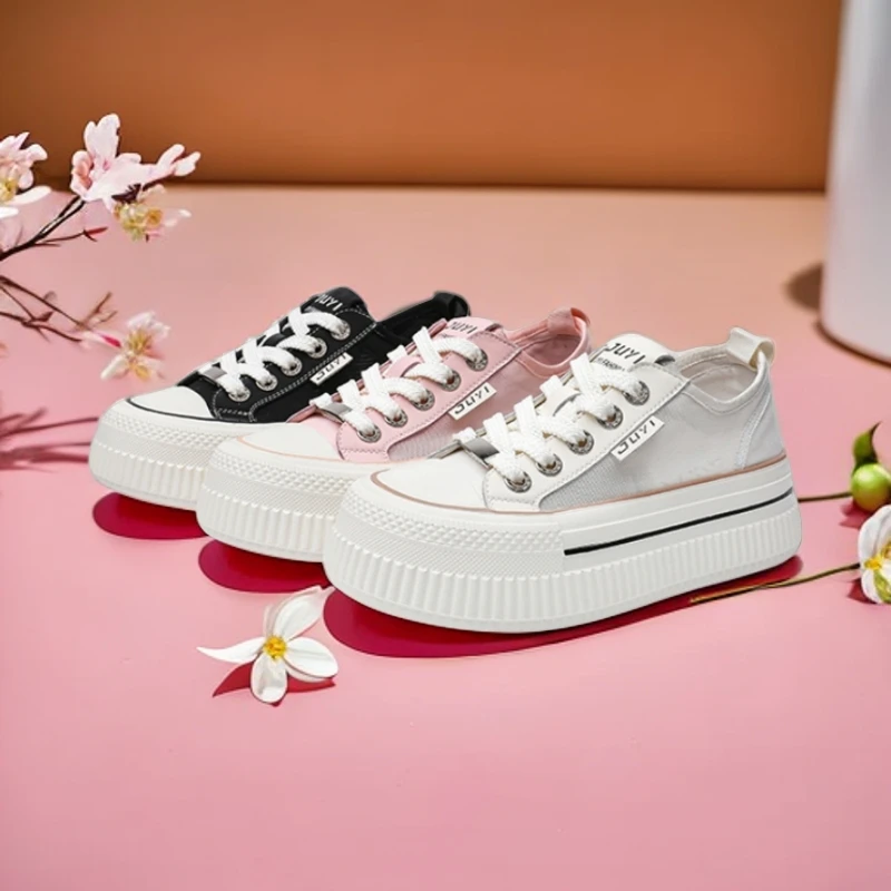 时尚百搭经典夏ins夏季透气鞋子春夏厚底网面系带饼干鞋521