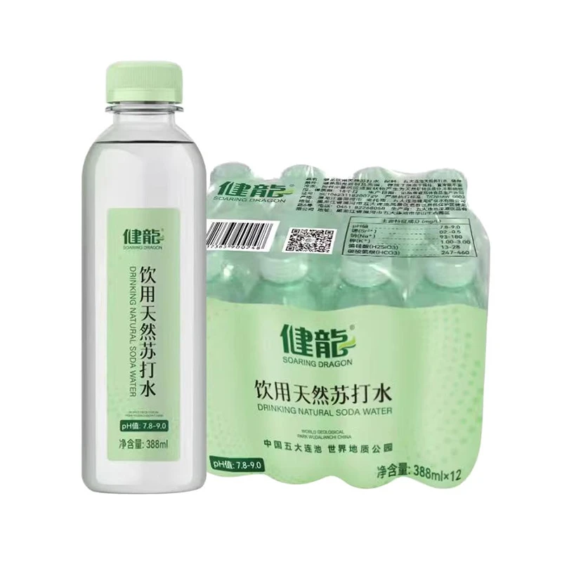 健龙饮用天然苏打水388ml*12瓶整箱特批价无气天然弱碱小瓶饮用水