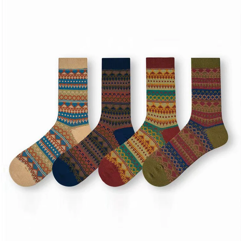 女袜复古袜子棉潮长筒袜秋冬袜配小皮鞋高筒堆堆袜潮袜百搭女士