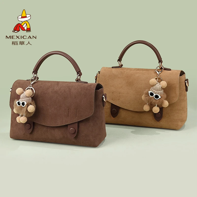 稻草人2024新款包包官方高级感斜挎包女款大容量邮差包女士手提包