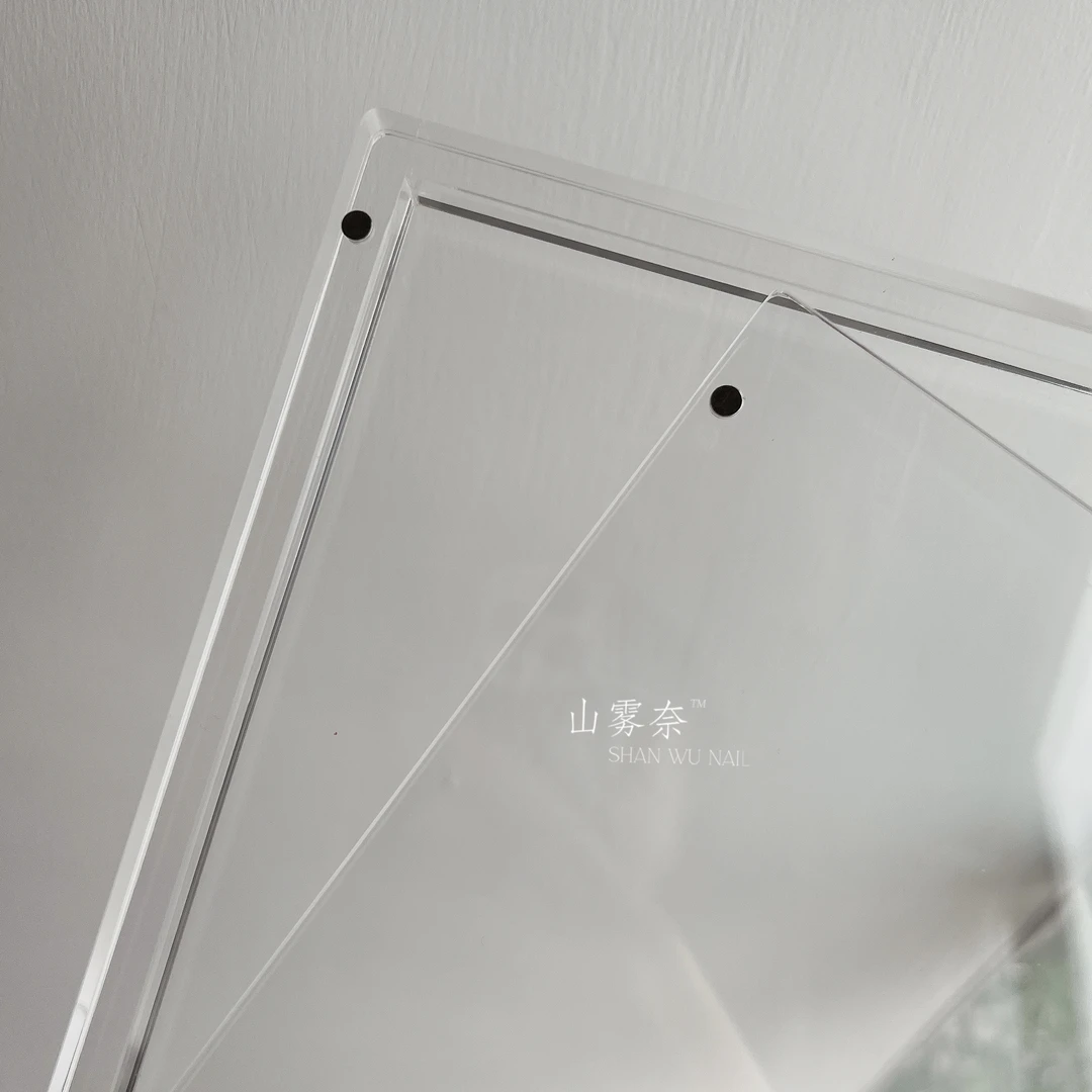 山雾奈·美甲防尘磁吸亚克力盒子美甲甲油胶色版展示相框磁吸带盖