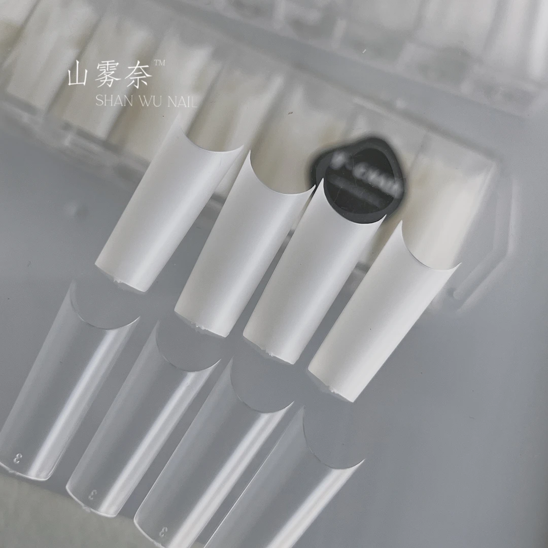 山雾奈SHANWUNAIL超薄C弧无痕贴片免刻磨半贴甲片204片水管型甲片