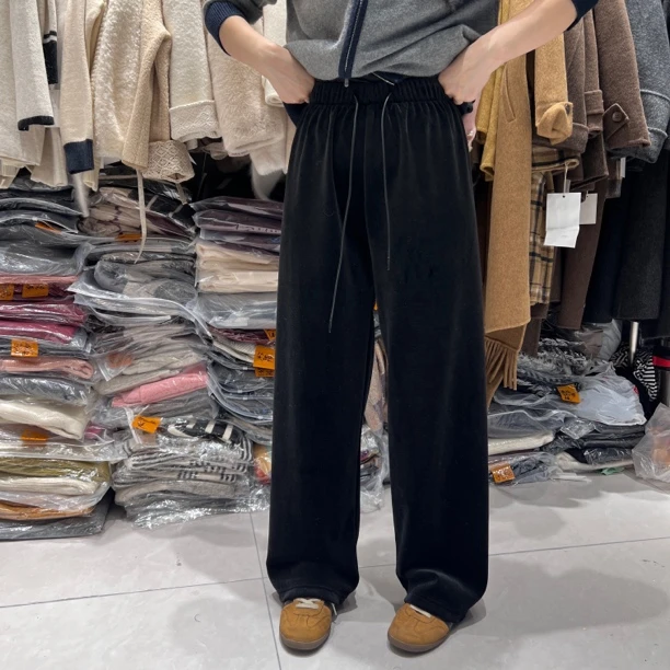 芬芬精选、丝绒加厚阔腿裤125