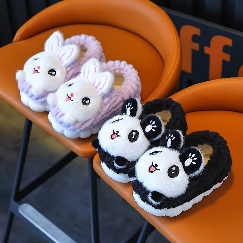 儿童棉拖鞋男女童冬季亲子防滑软底加绒保暖居家大中小童宝宝棉拖