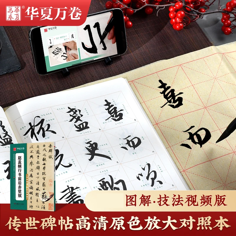 赵孟頫行书前后赤壁赋全文原帖高清放大对照版技法视频版基本笔画