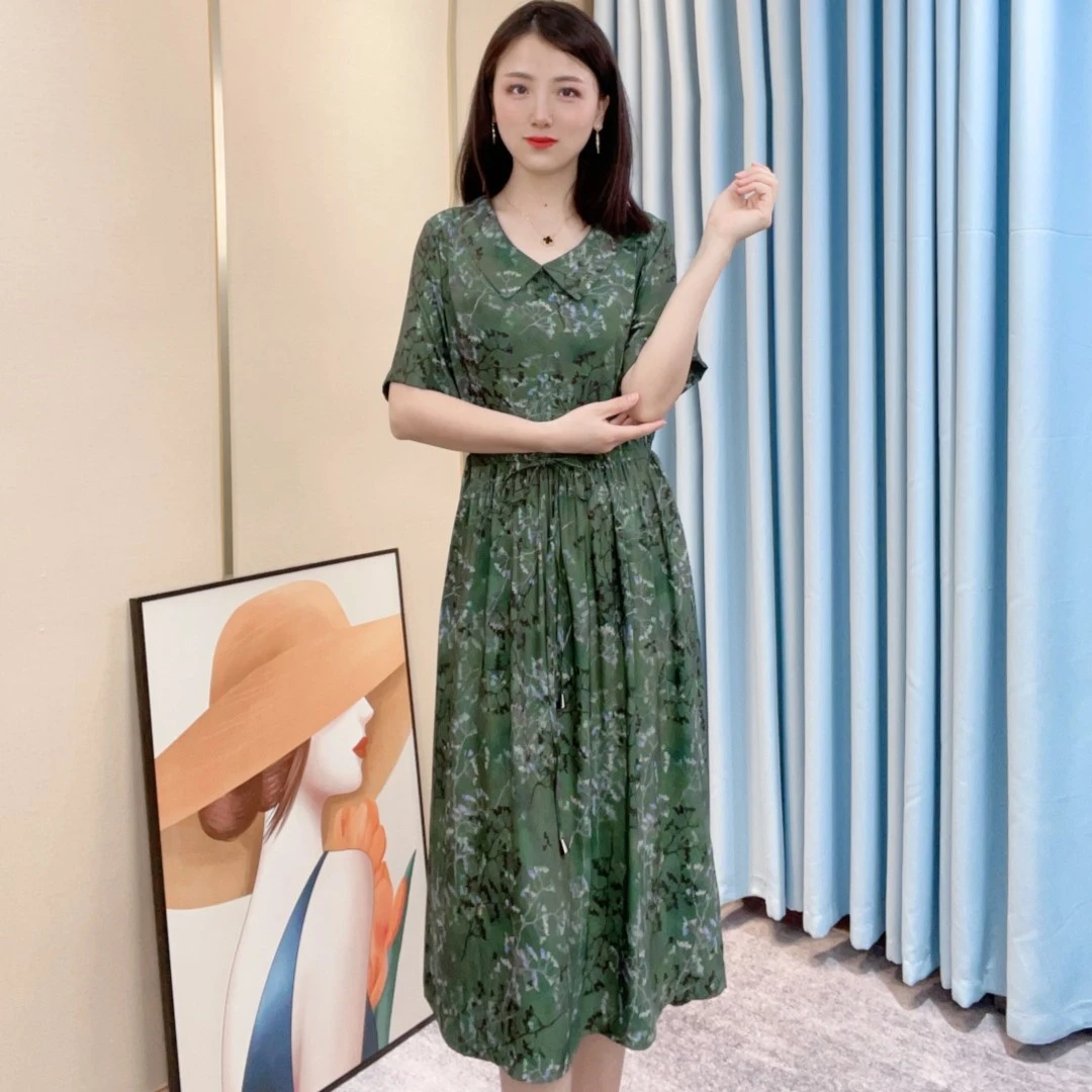 工厂直销2023连衣裙洋气高贵时尚短袖高端妈妈气质裙子夏季新款