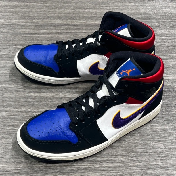 44.5码/AJ1MID湖人中帮篮球鞋 95新 公价1429