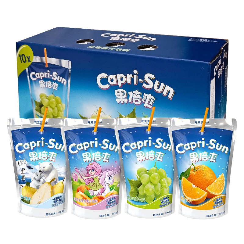 capri-sun果倍爽果汁饮料儿童果汁营养健康整盒葡萄汁橙汁饮料