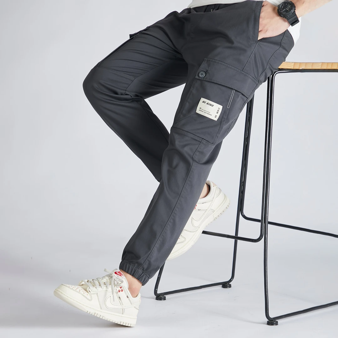 男士休闲裤2023年秋冬季爆款潮牌束脚高档弹力运动百搭时尚工装裤