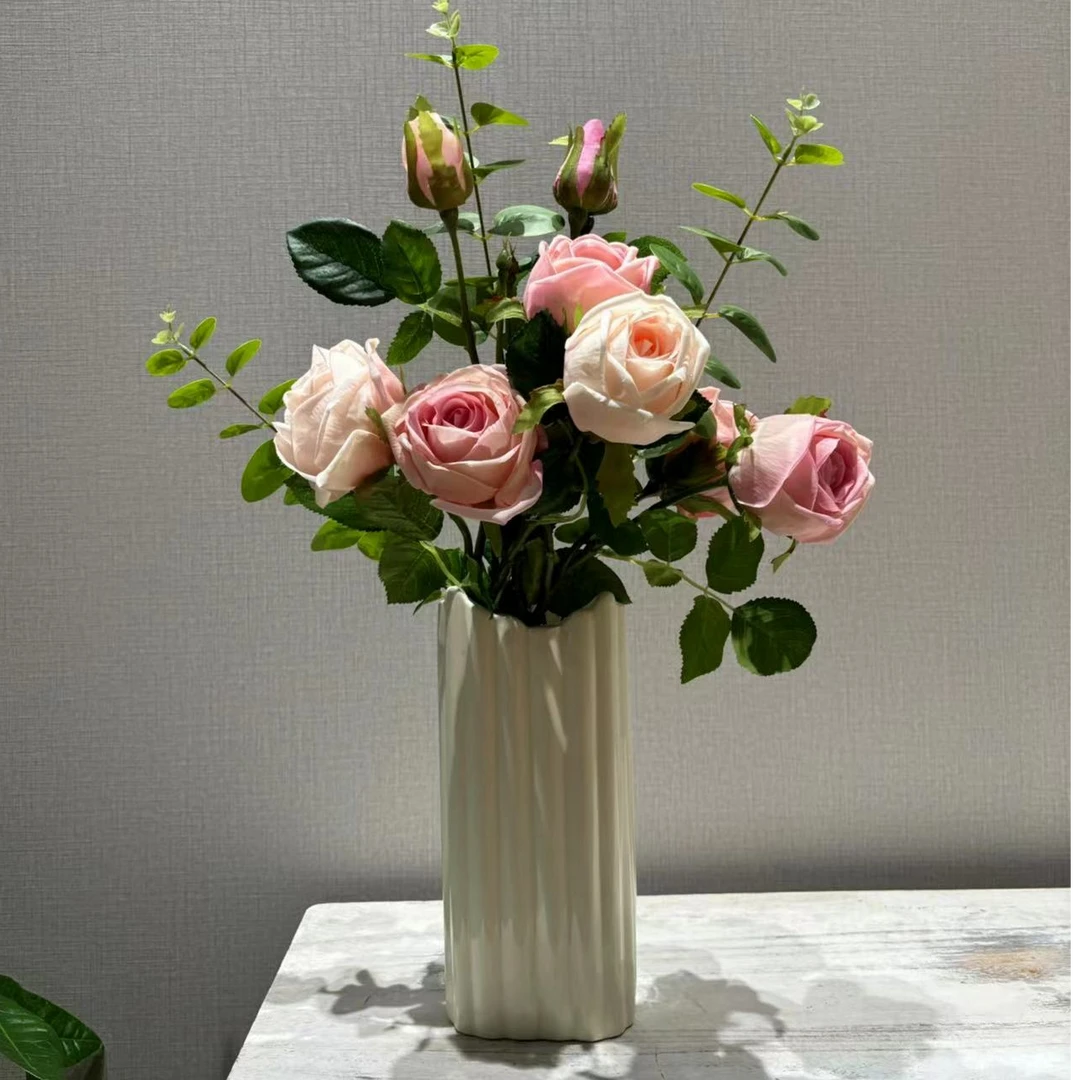 手感玫瑰花 芬兰玫 仿真花 清仓