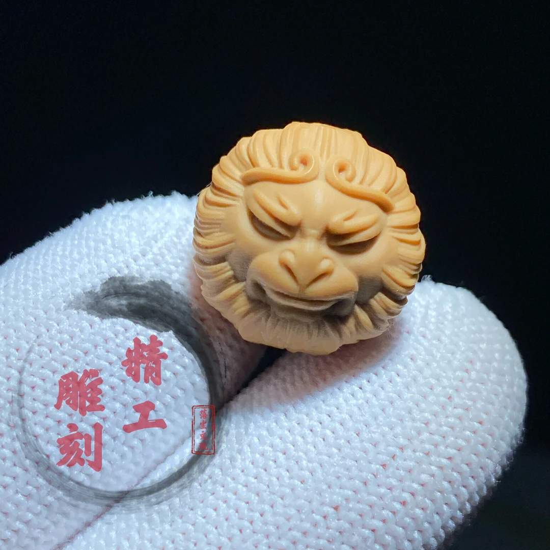 落尘文玩猴头手修精工单颗静思大圣表情细节处理到位搭配老型直切