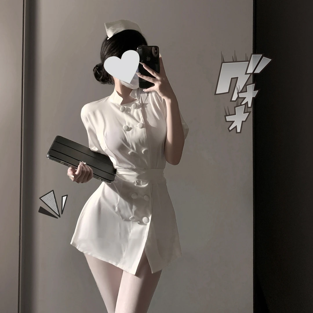 爱意入侵:查房时间到!性感私房少女cos护士制服套装纯欲风连衣裙