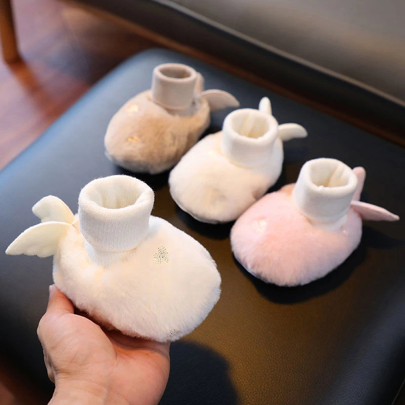 婴儿鞋秋冬季加绒保暖棉鞋0-1岁新生儿鞋袜护脚套男女宝宝不掉鞋