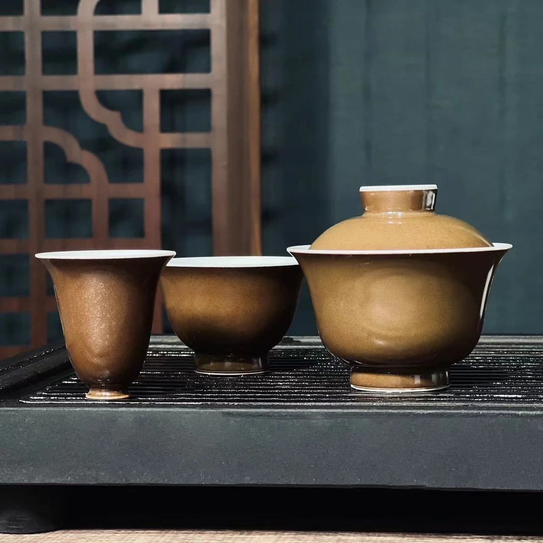 【严选茶器】汀墨老seng衣系列主人杯盖碗