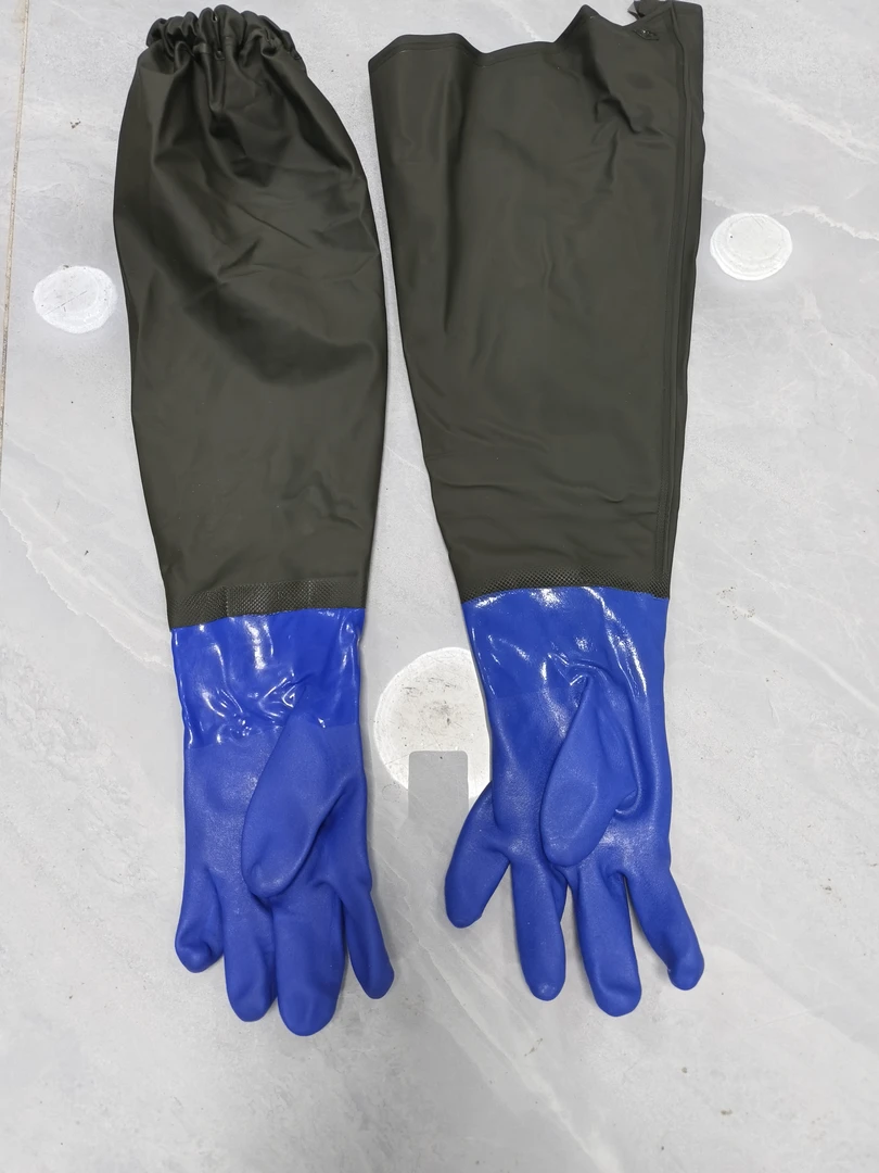 劳保加长款防水防滑耐磨长袖橡胶手套水产抓鱼工业防油适用