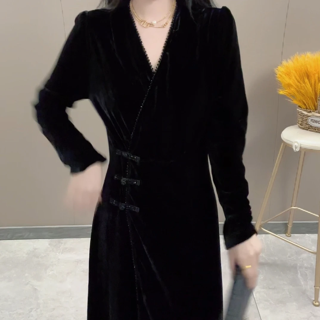 2024高端定制串珠气质显瘦连衣裙125