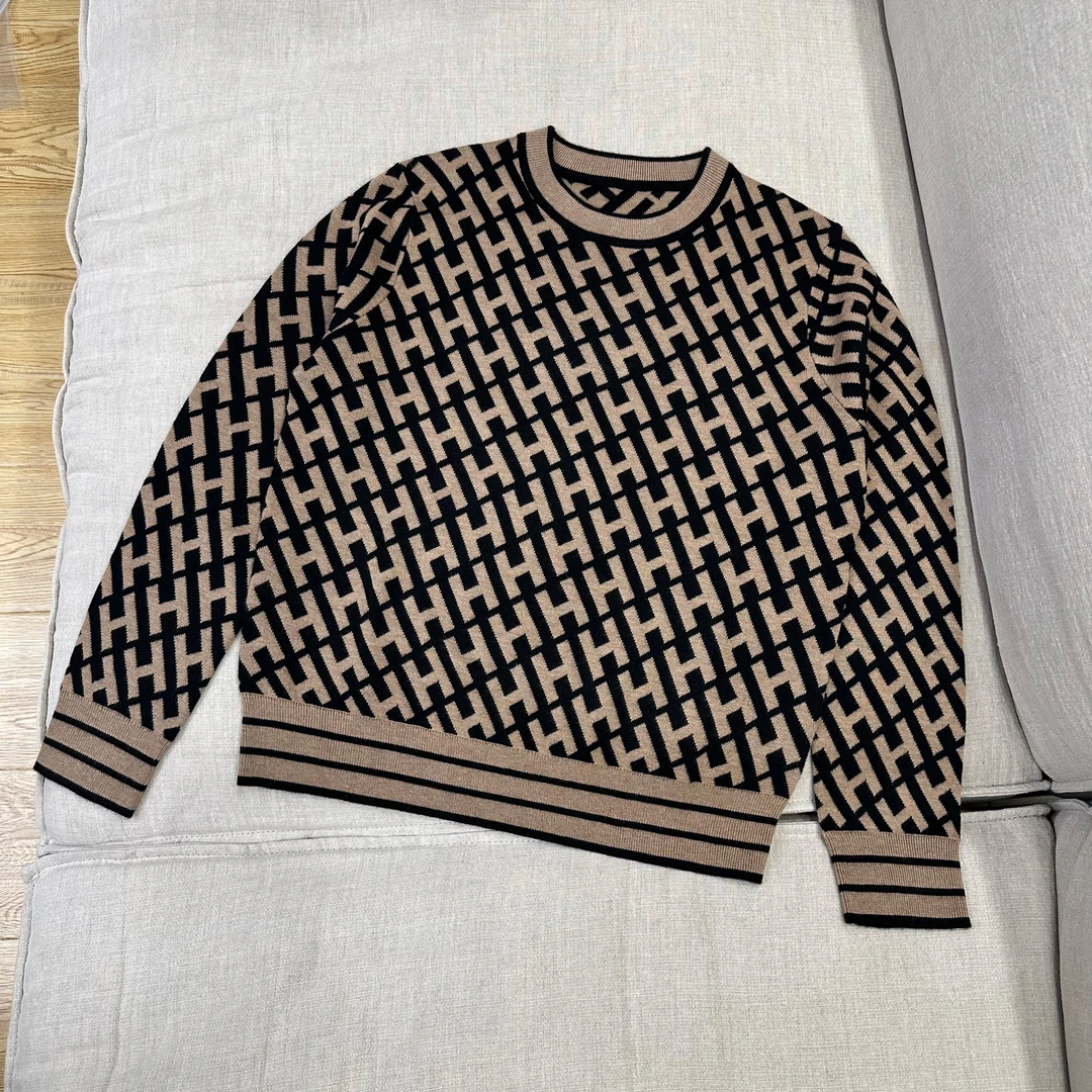 秋冬新款H字母提花圆领长袖针织衫MA4SYDZ1575