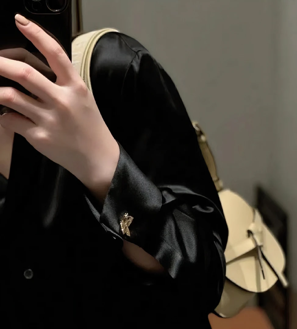 vintage直播间桑蚕丝精品上衣中式气质设计感时尚