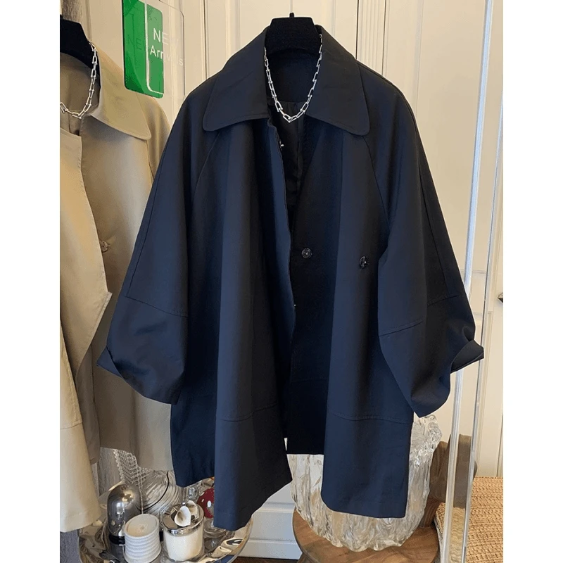 2024秋季新款设计感小众别致独特法式气质风衣外套女高级感中长款