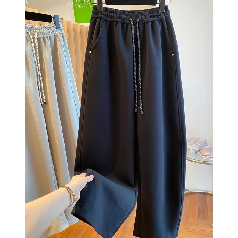 今年流行的镰刀裤女宽松休闲百搭黑色香蕉裤弯刀裤子2024春秋新款