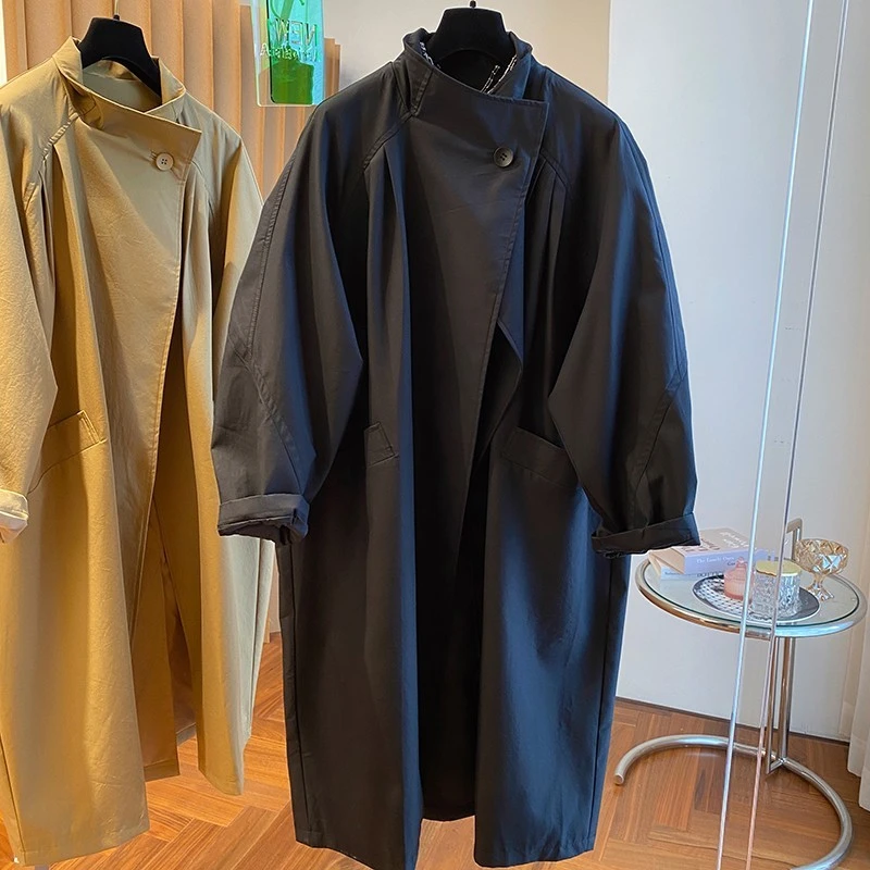 秋冬中长款立领风衣女欧货韩版氛围感穿搭简约外套百搭高级感潮