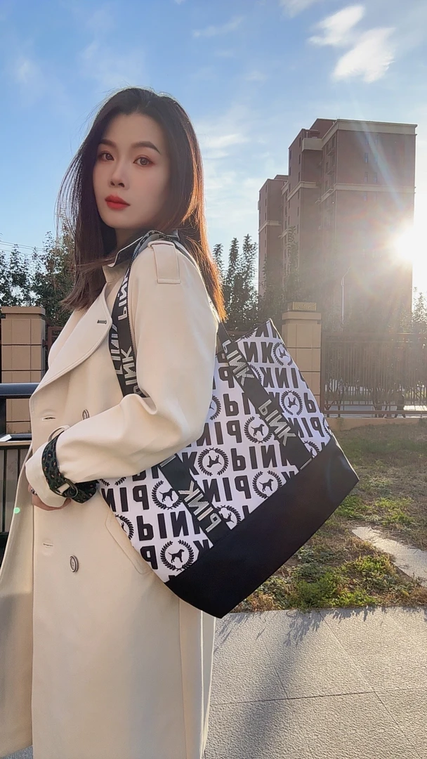 【崔崔定制】时尚百搭休闲托特包单肩包尼龙布包通勤百搭大容量女包