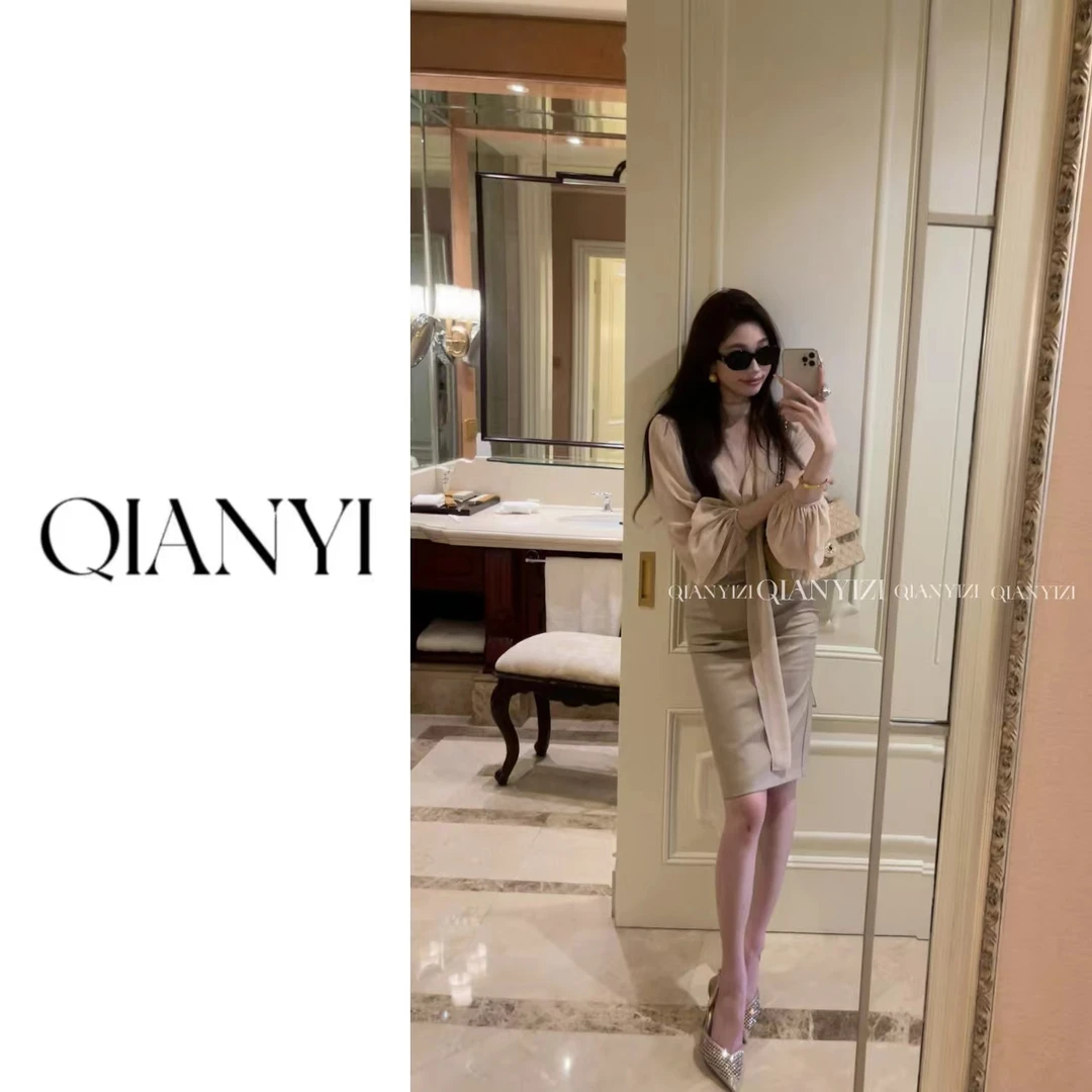 千亿雅致两穿飘带衬衫