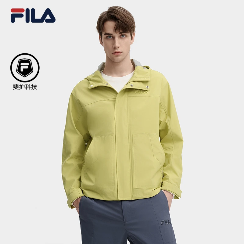 Fila/斐乐男士2024新款时尚简约休闲宽松连帽梭织外套休闲舒适