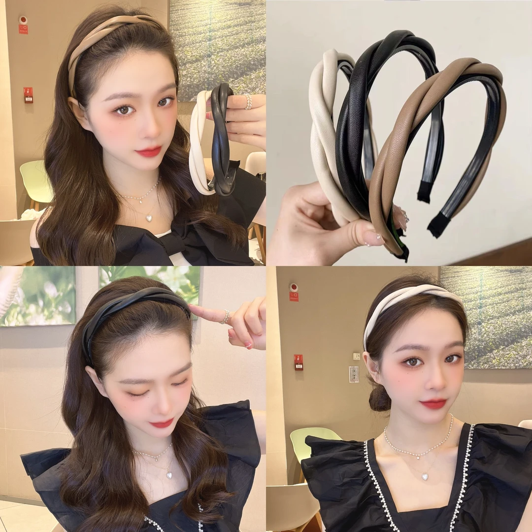 韩版优雅交叉麻花发箍女高级感压发高颅顶发箍