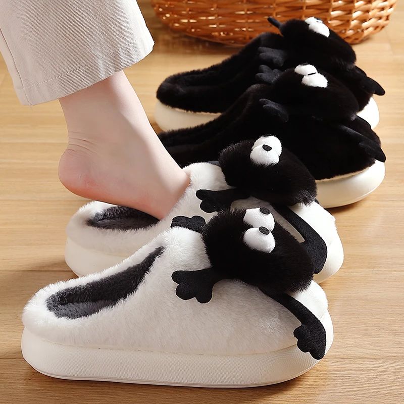 超软可爱棉拖鞋女冬季2025新款外穿室内家居防滑毛毛拖鞋男秋冬天