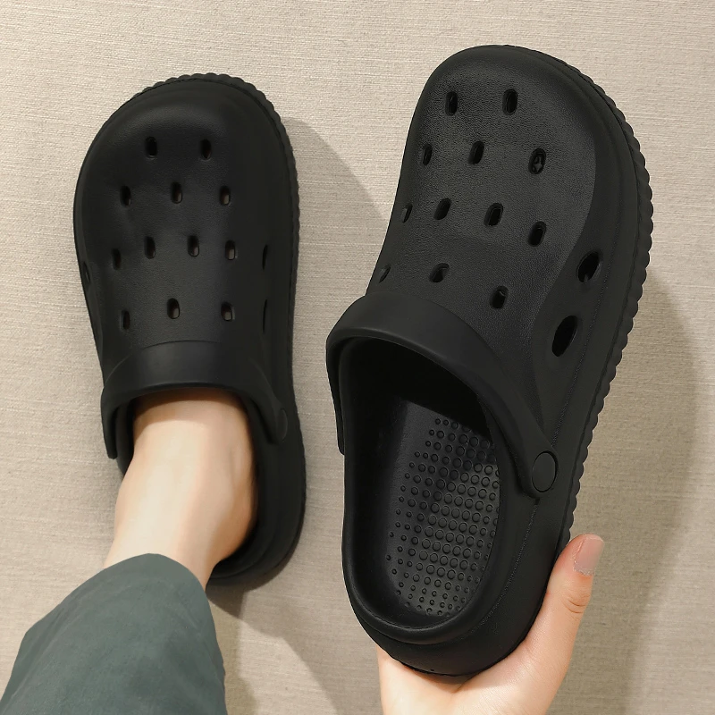 洞洞鞋男款夏季外穿2024新款防滑防臭厚底沙滩包头eva凉拖鞋男士