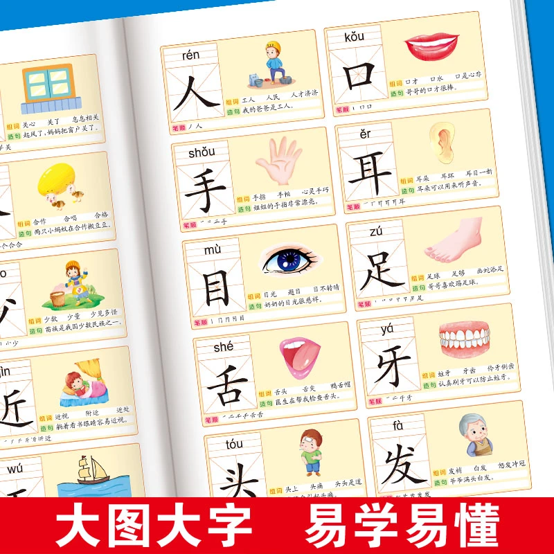 识字大全3000字幼儿园学前启蒙认字神器儿童看图入门识字大王书