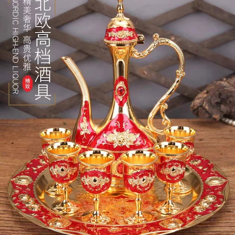 高档陶瓷酒具套装创意家用欧式白酒酒壶结婚礼品高档精美套装复古