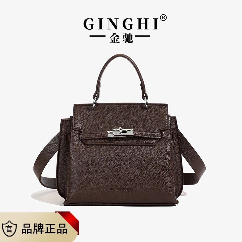 新款轻奢百搭高级感气质时尚斜挎女士包028咖色