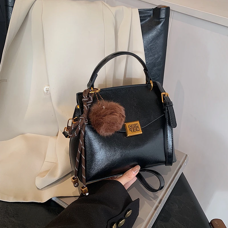 新款轻奢百搭高级感气质时尚斜挎女士包7559黑