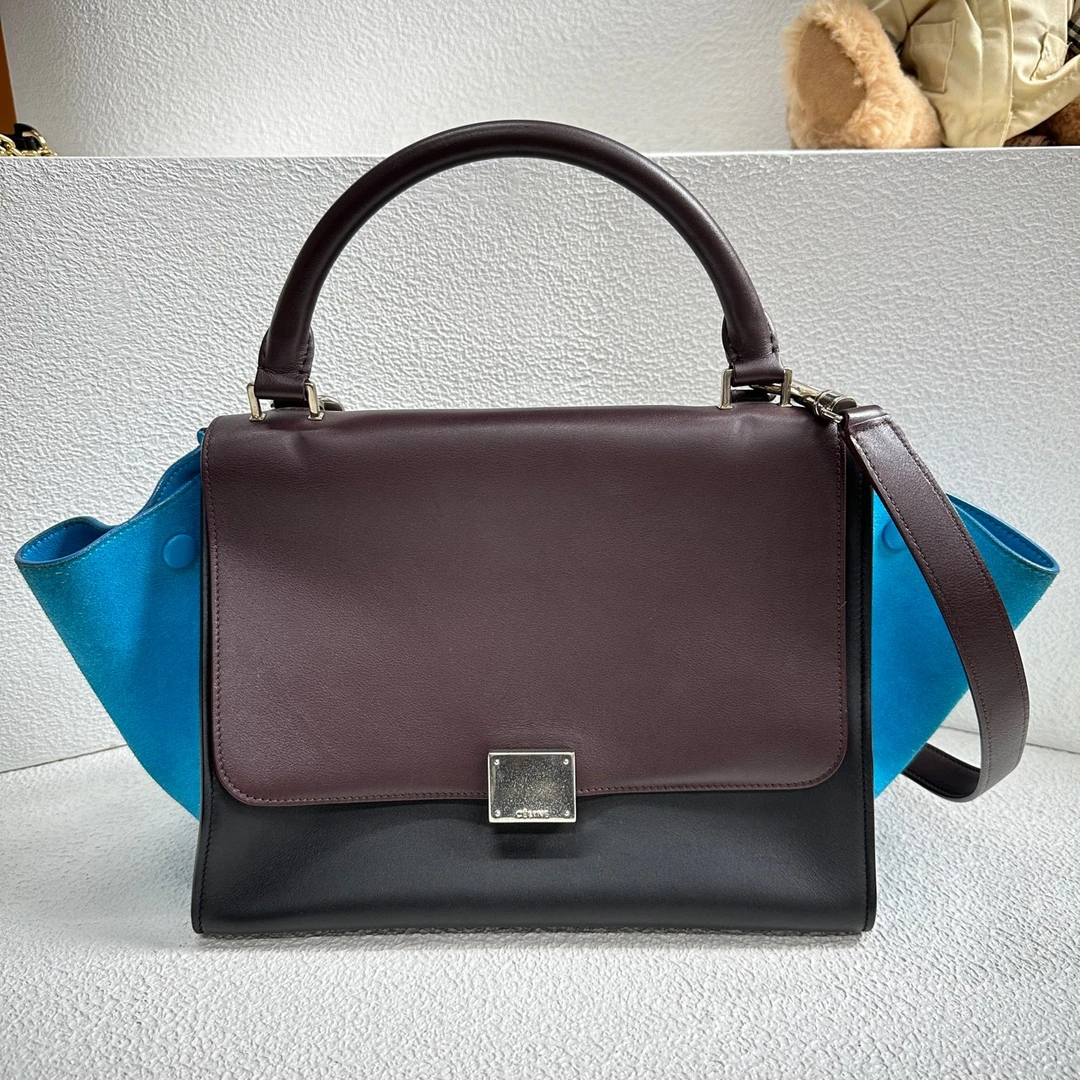 95新 Celine/思琳 【阿庞】j01569/拼色秋千包/底长27/小号/