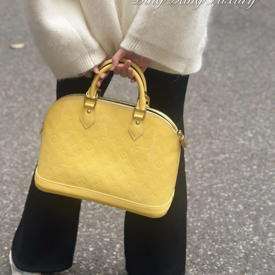 95新 LouisVuitton/路易威登 lv alma bb贝壳中号 小鸡黄 12年