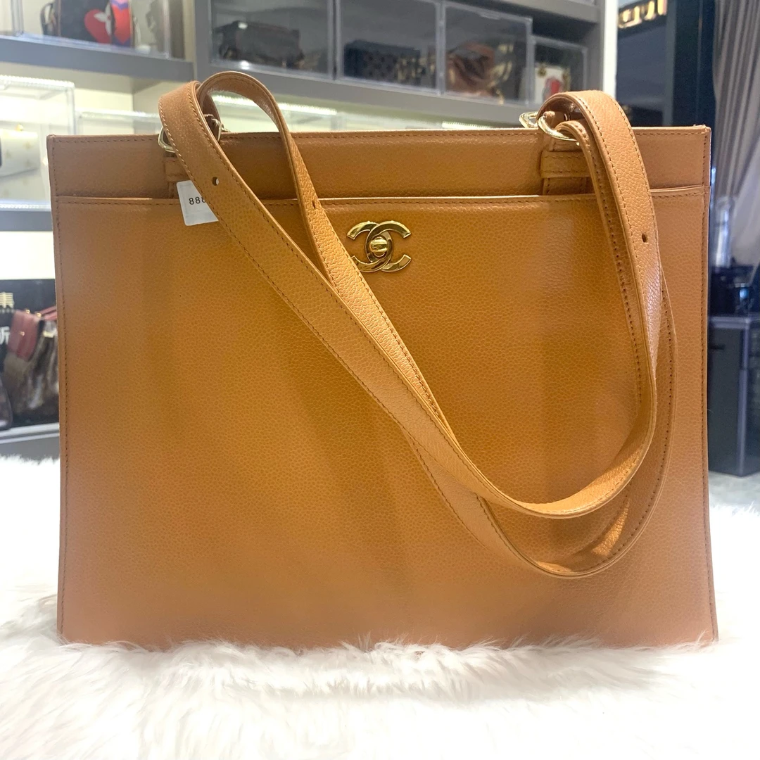 95新 Chanel/香奈儿 【阿庞】j0005/中古款金色双C扣/托特单肩包