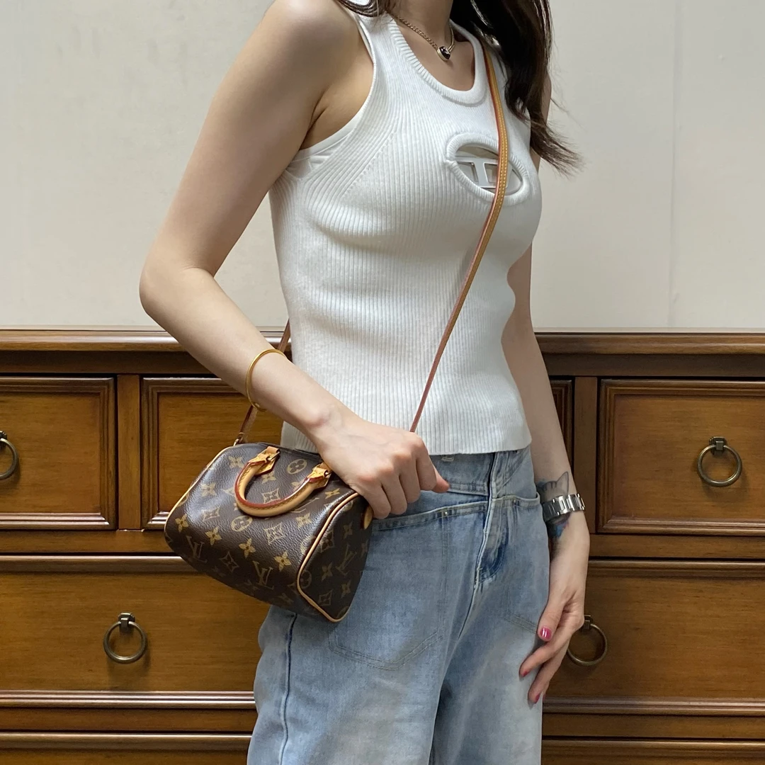 95新 LouisVuitton/路易威登 LV nano speedy单肩包斜挎包hd