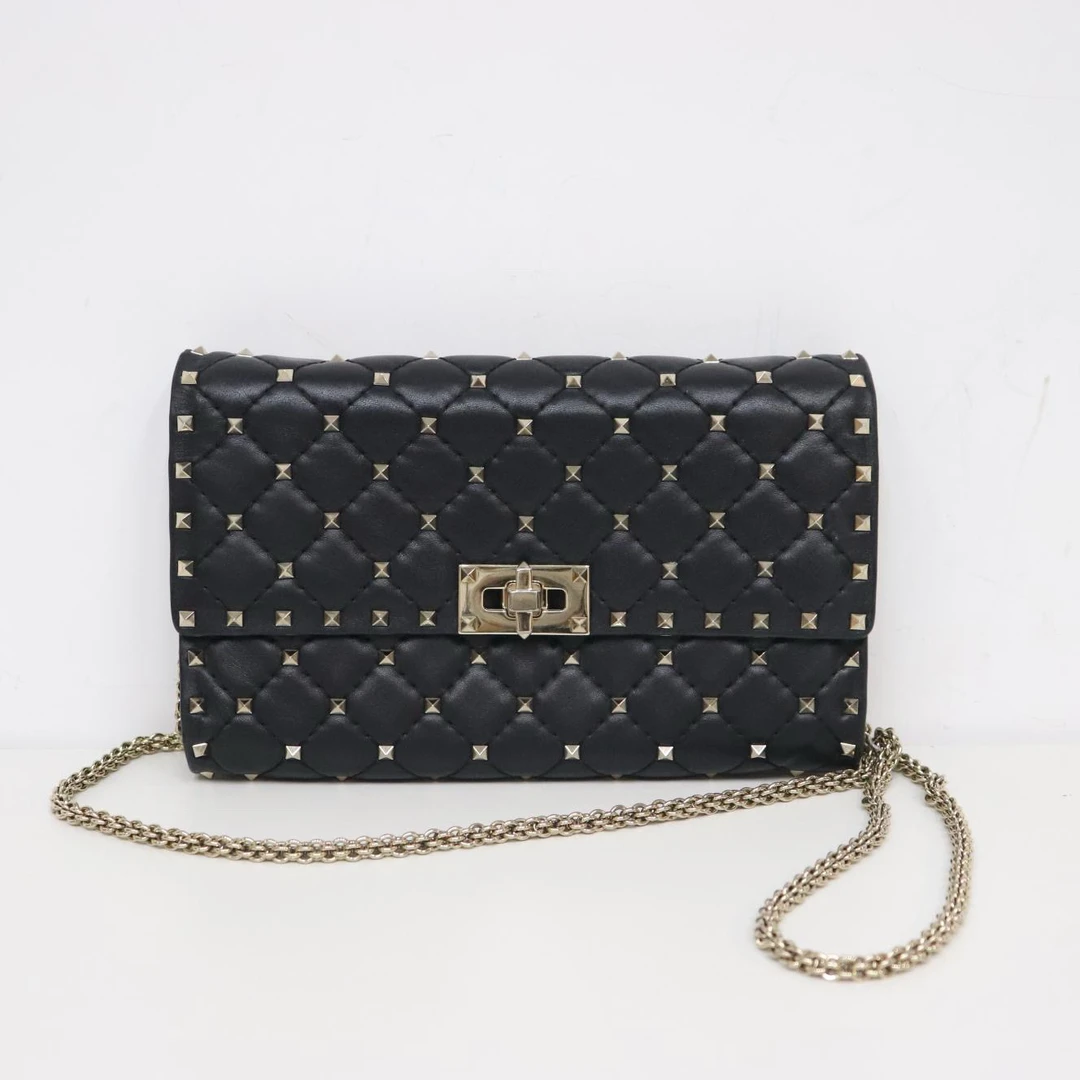 95新 Valentino/华伦天奴 95新/单肩包/ST081101/铆钉款斜挎链条