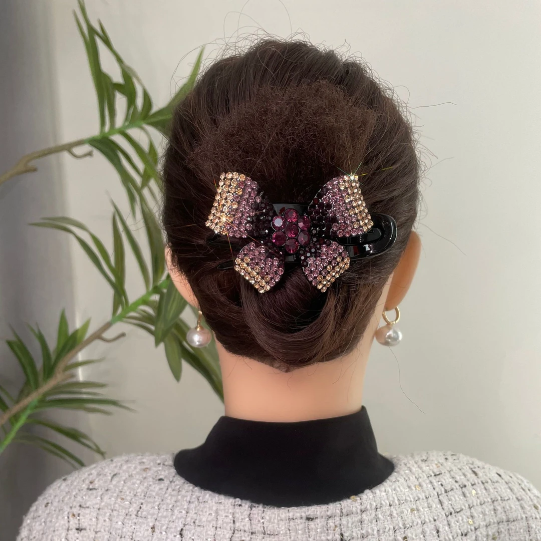 诗泊雅蝴蝶结鸭嘴夹韩版典雅女优雅盘发燕尾夹发卡