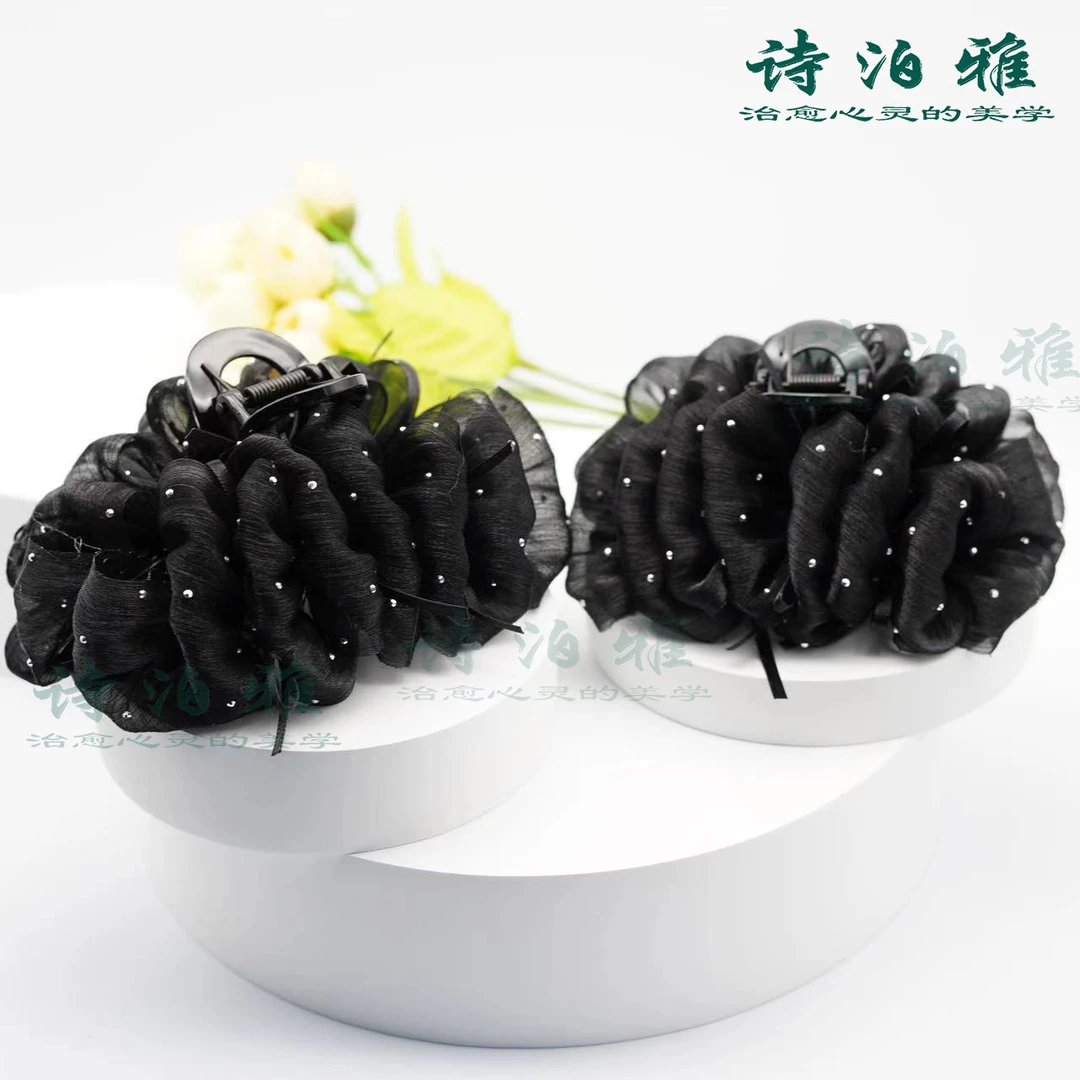 诗泊雅 满天星蝴蝶结多层女高级感新款鲨鱼夹发夹