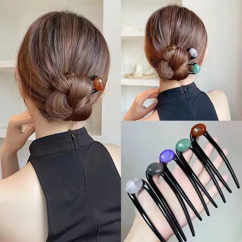 诗泊雅 手工晕染 优雅大方U型发簪