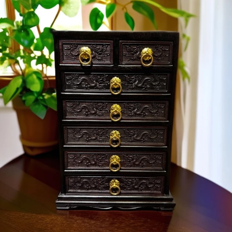 老挝红酸枝龙凤呈祥七斗柜满雕深雕