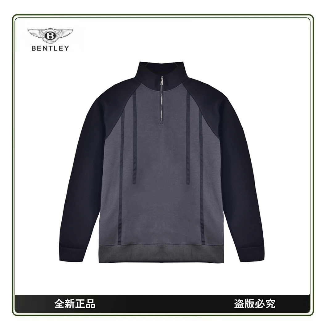 BENTLEY/宾利2024新款拼接自发热奥粒绒休闲百搭情侣款卫衣-Q14