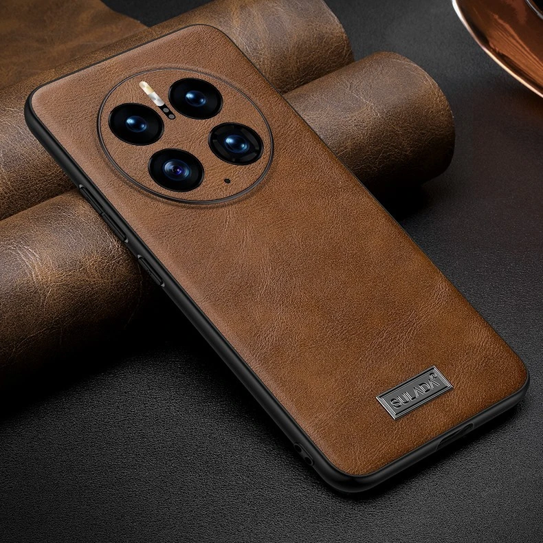 适用华为mate50Pro手机壳真皮mate50全包防摔MT50E保护套商务高级