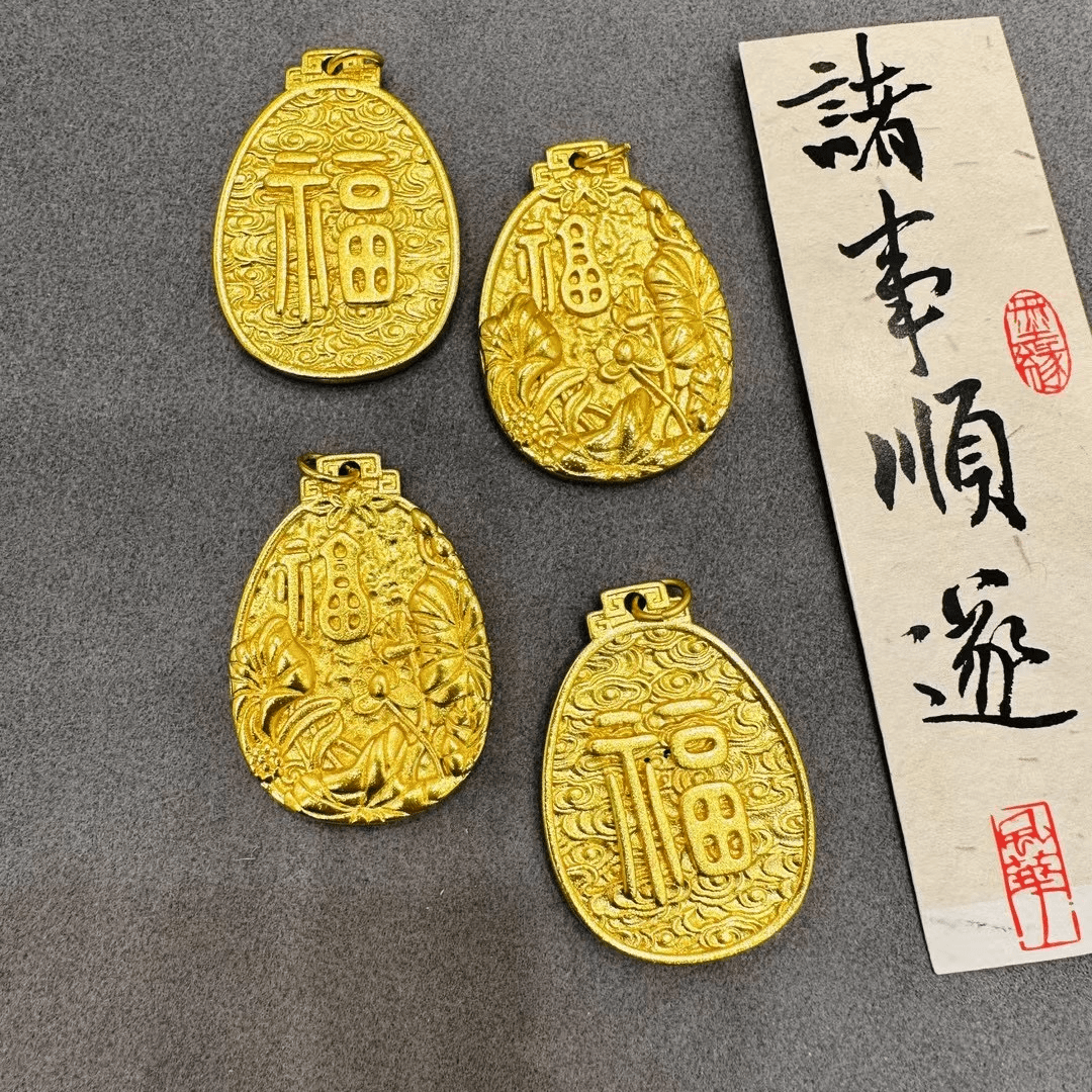 合金吊坠 花开福贵实心双面雕刻立体精工版本吊坠