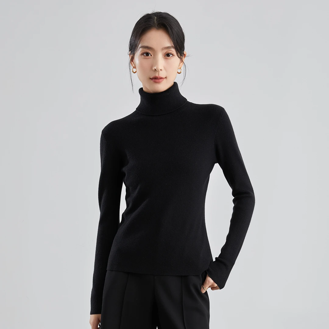 【曼贝品牌】多领型内搭女秋冬毛衣保暖纯色时尚百搭毛衫8444090