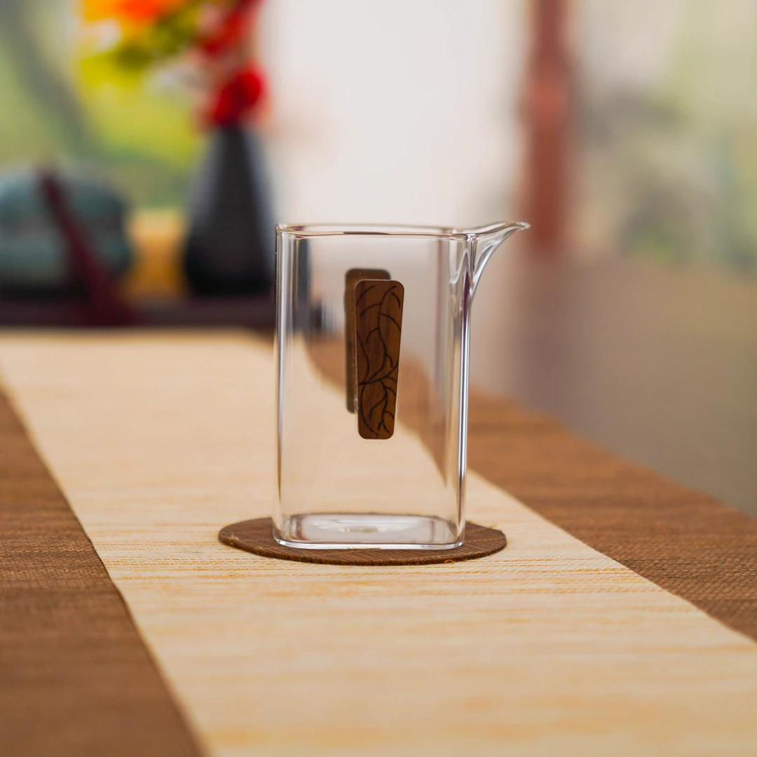 晶焱四方透明玻璃公道杯全手工高硼硅耐热公杯泡茶器茶具分茶器