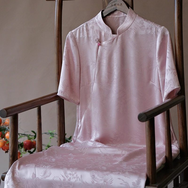 『茉微』新中式醋酸连衣裙Q1380